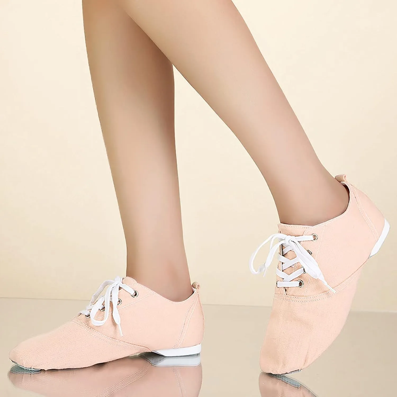 Women's Canvas Dance Shoes Tap Flex Canvas Tap Shoe Ballet Shoes for Women Adult Jazz Dance Sneaker
