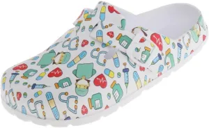 Womens Printed Work Chef Nursing Clogs Shoes