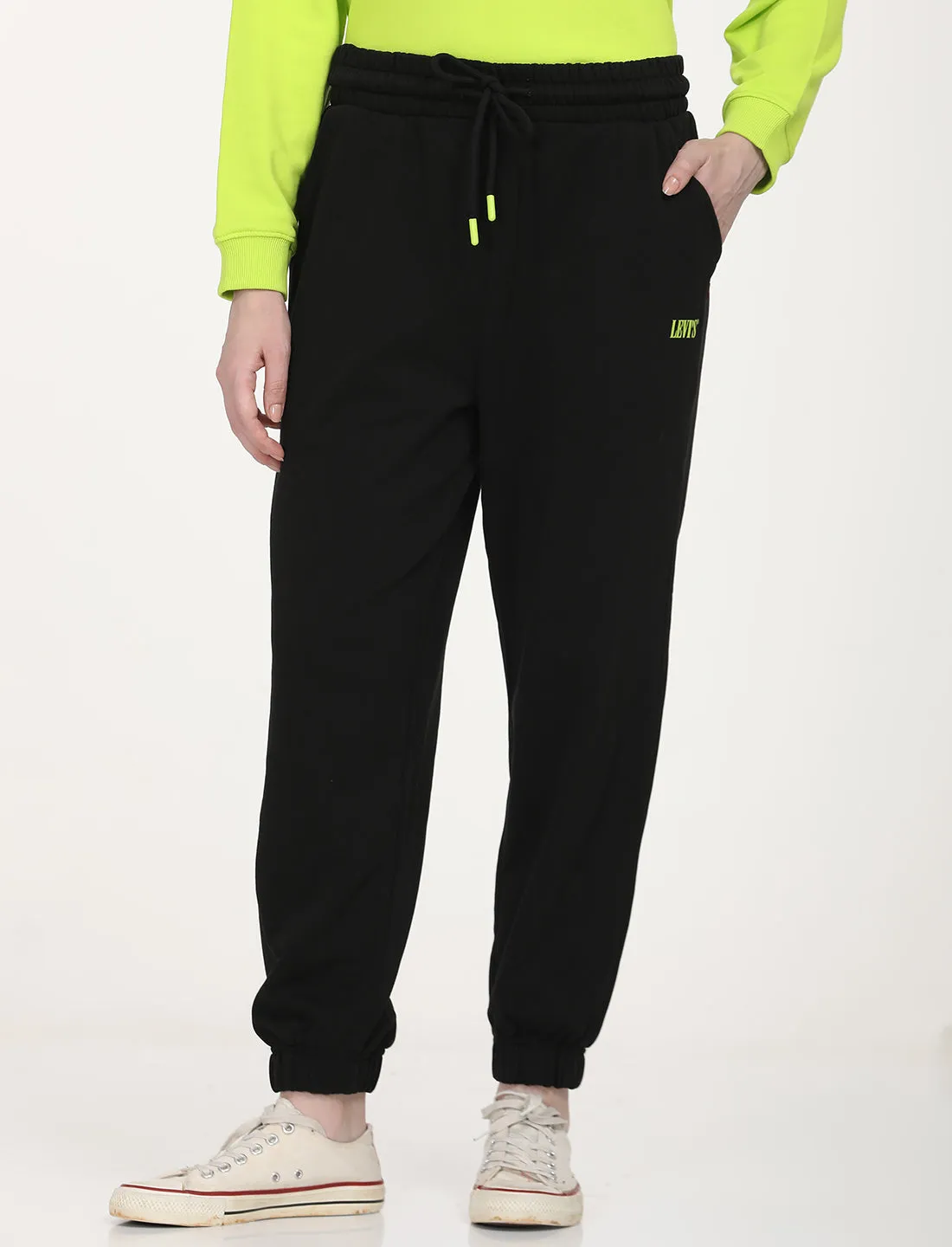 Women's Regular Fit Black Joggers