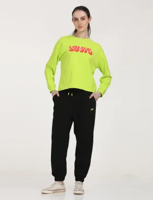 Women's Regular Fit Black Joggers