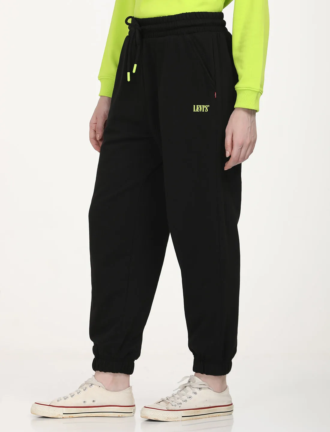 Women's Regular Fit Black Joggers