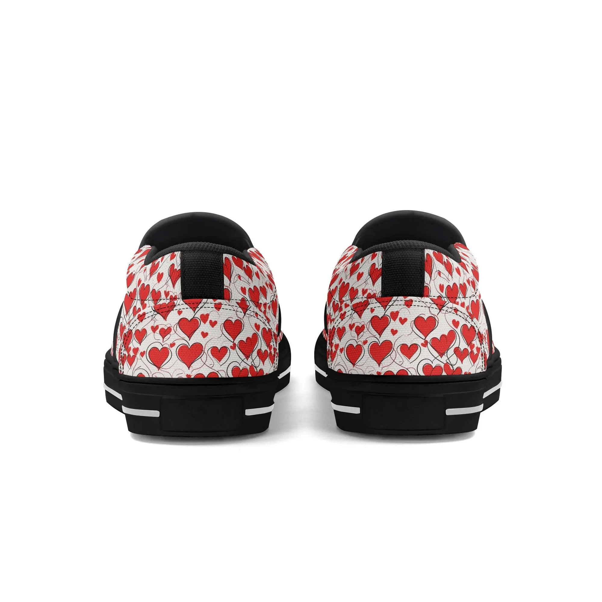 Womens Scribble Hearts Rubber Slip On Shoes