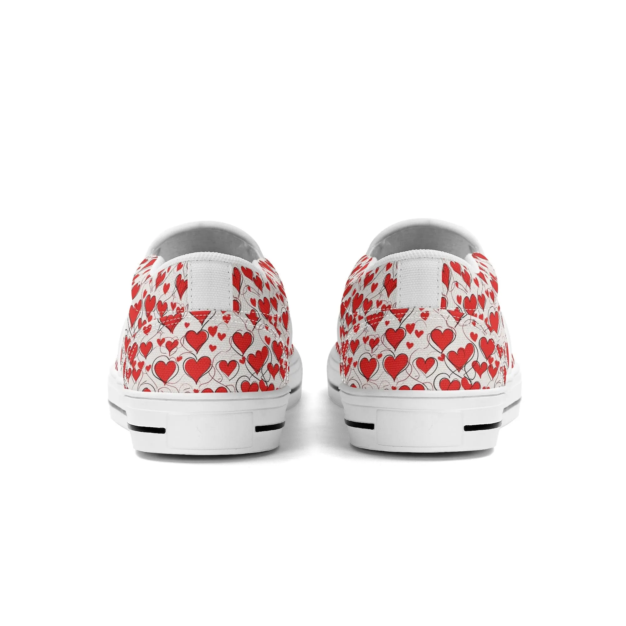 Womens Scribble Hearts Rubber Slip On Shoes