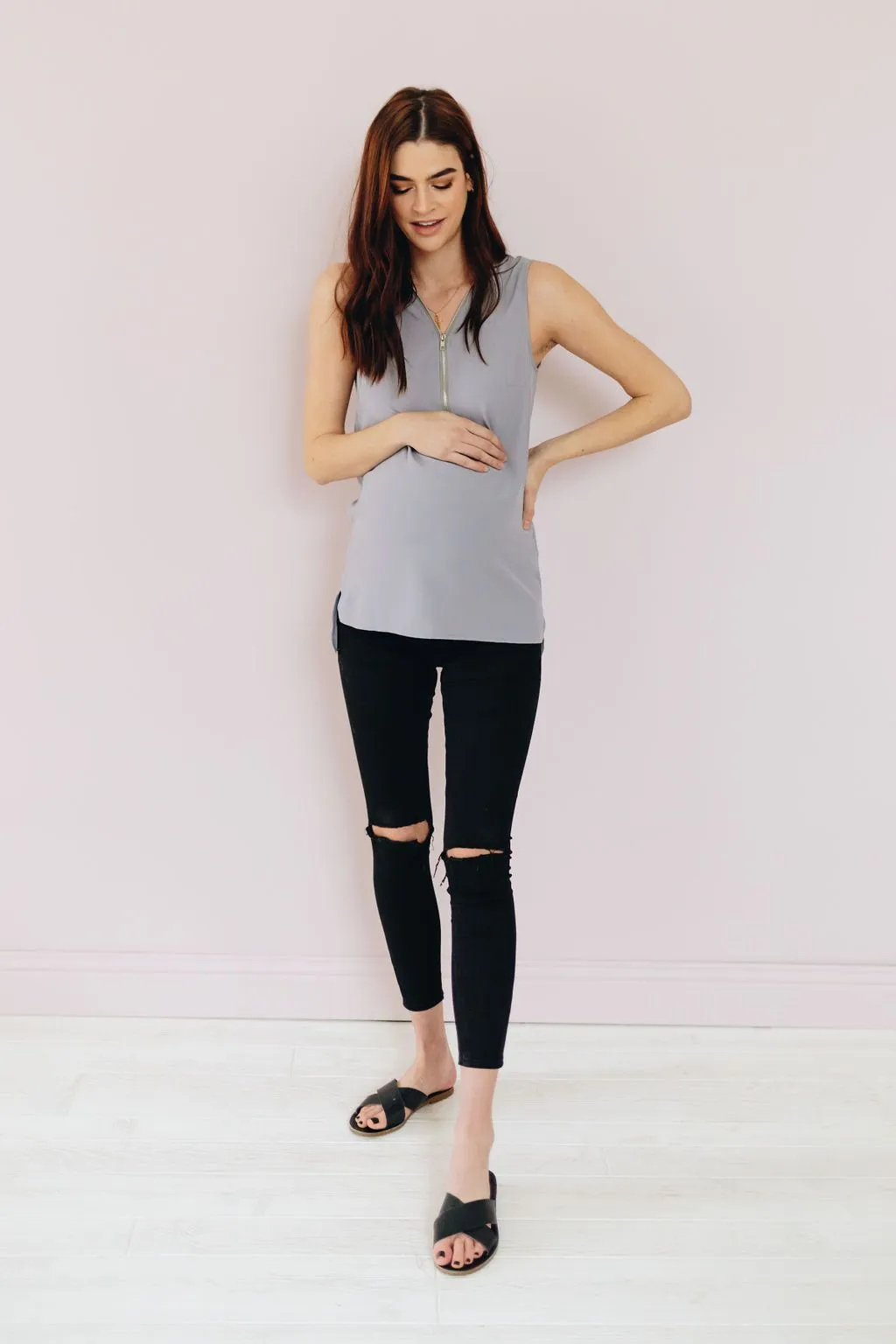 Zip To It Crisscross Detail Top